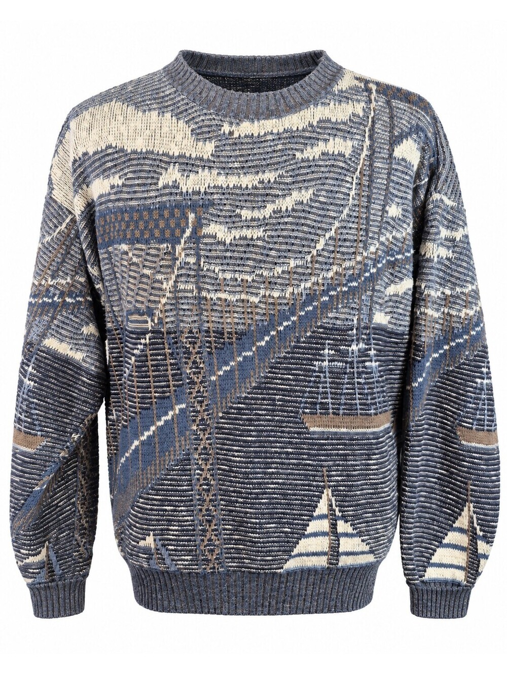 Vintage Crossings Geneve Abstract Geometric Knit Sweater Large